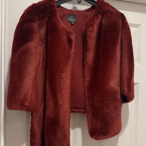 Adrienne Landau Deep Red Teddy Jacket - Picture 1 of 4
